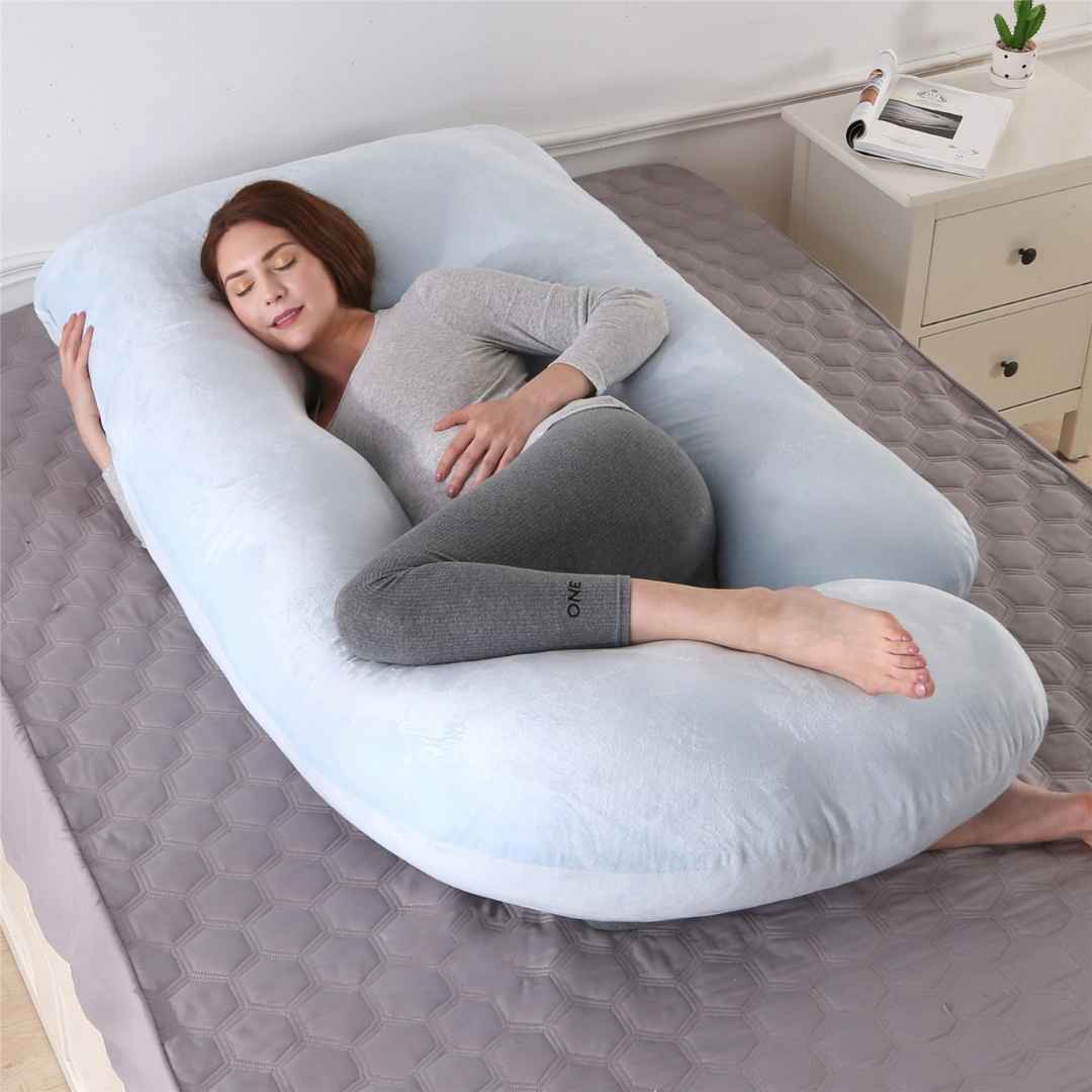 Large J-Shaped Full Body Support Pregnancy Maternity Pillows
