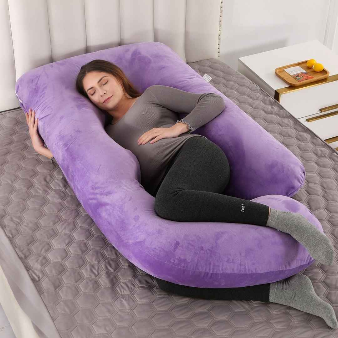 Large J-Shaped Full Body Support Pregnancy Maternity Pillows