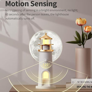 Rechargeable Lighthouse Moon Lamp With Remote