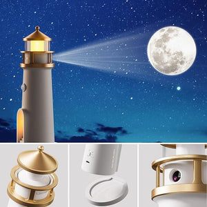 Rechargeable Lighthouse Moon Lamp With Remote