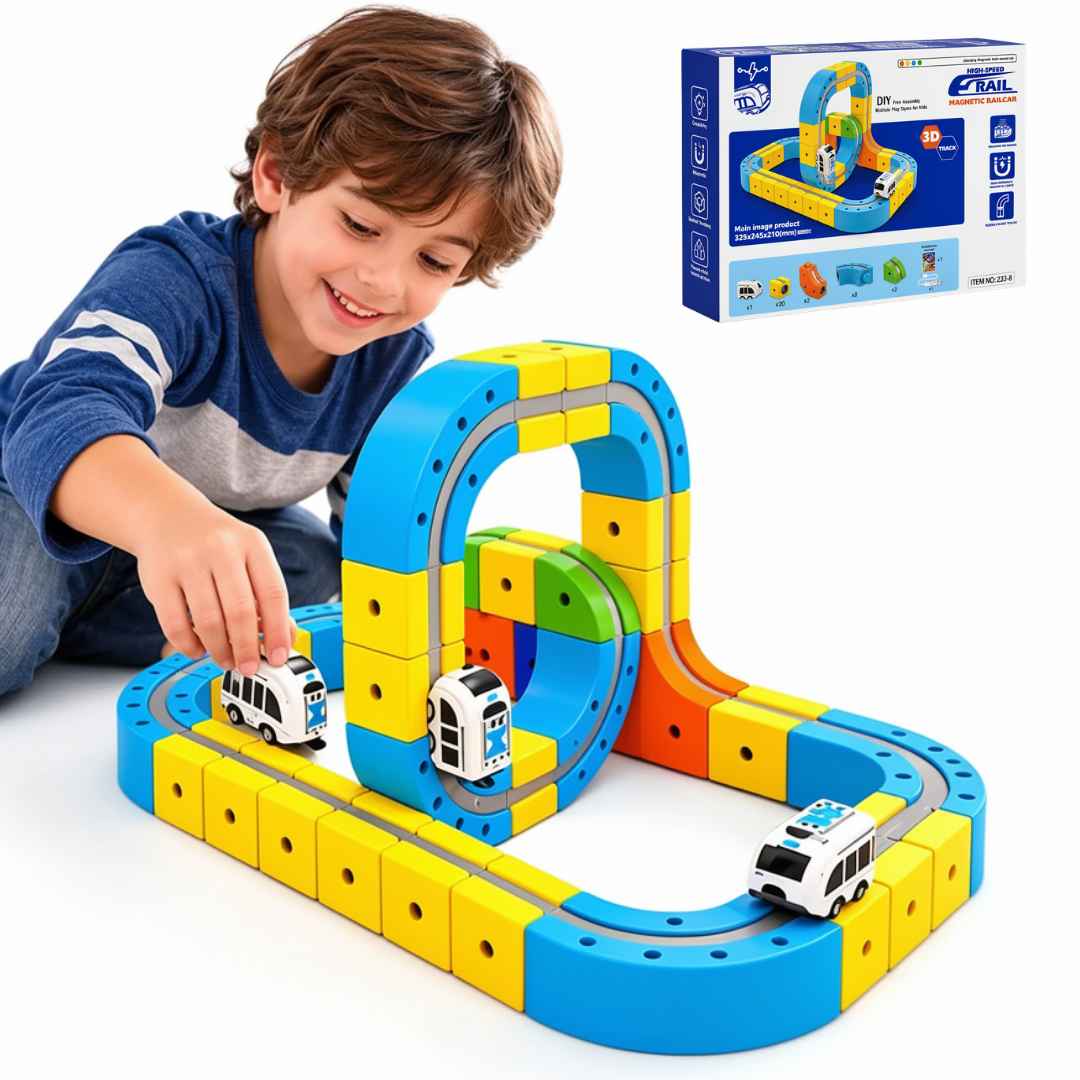 Electric Train Set for Kids 33PCS 3D Racing Track Toy STEM 3 & Up