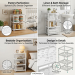 4 Tier Multipurpose Hard Plastic White Storage Rack
