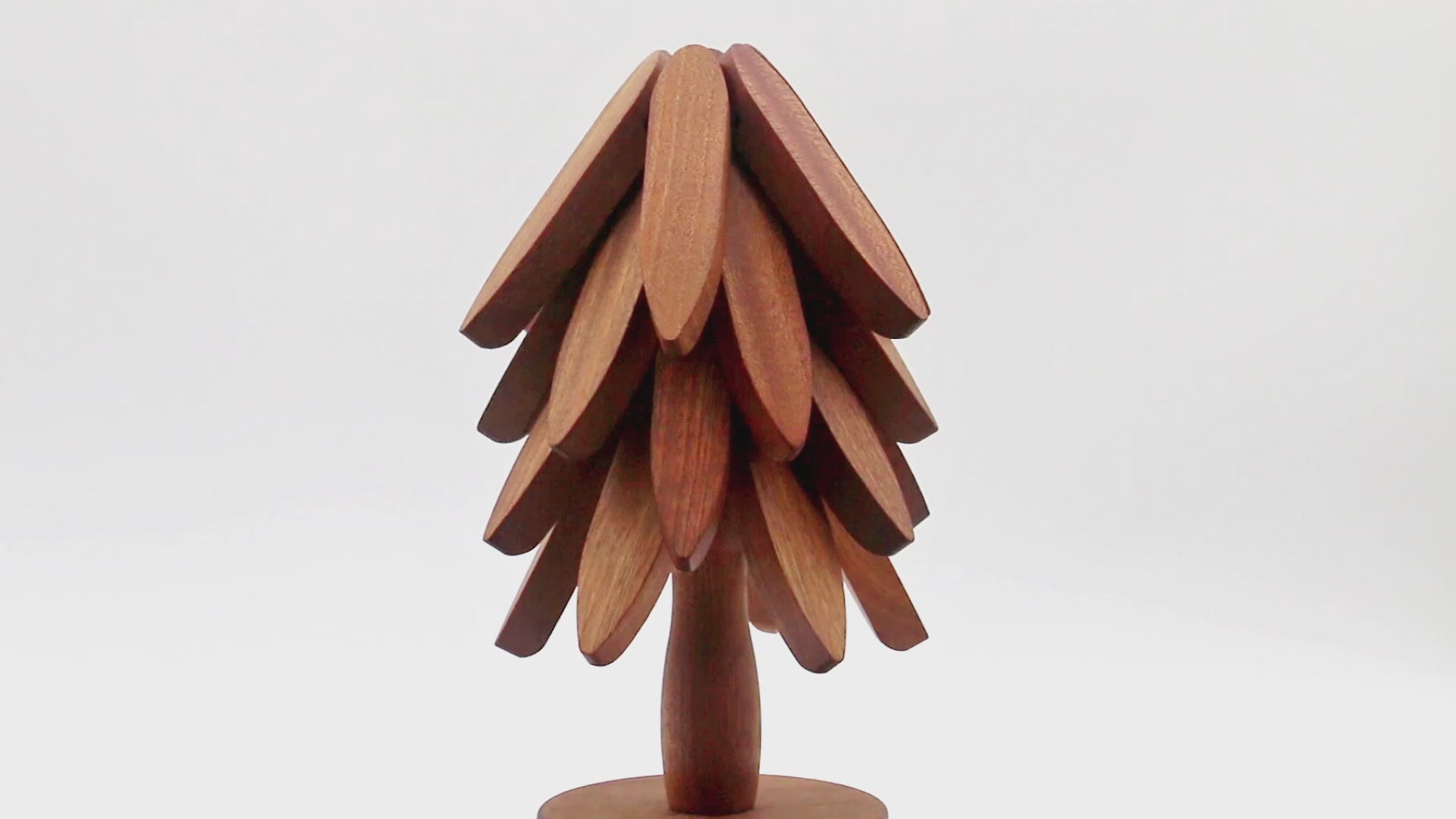 Tree-Shaped Walnut Wooden Trivets (4 Pcs) For Hot Dishes