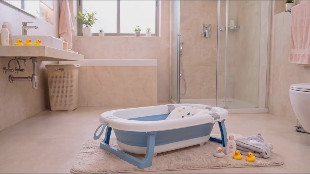 Bathtub For Babies With Anti-Skid Base Support Cushion & Drainer For Ages 0 to 3 years