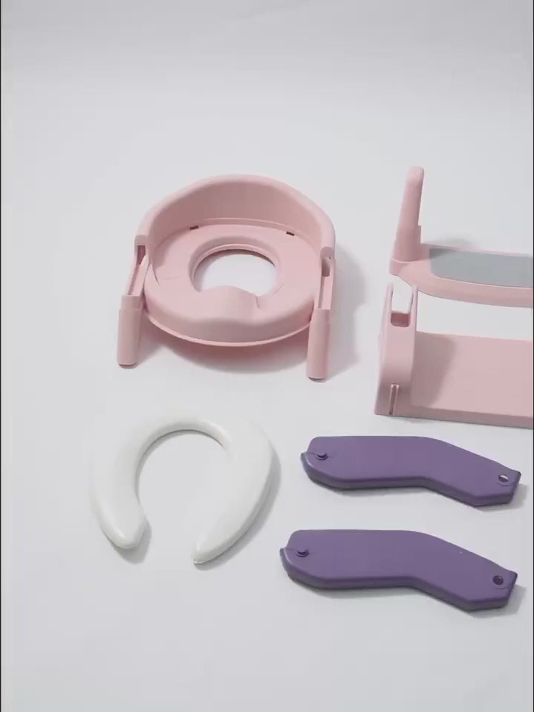 3 IN 1 Foldable Ladder Potty Seat For Kids Adjustable Height Grip Handle & Cushion Seat For Ages 1 to 8 Years