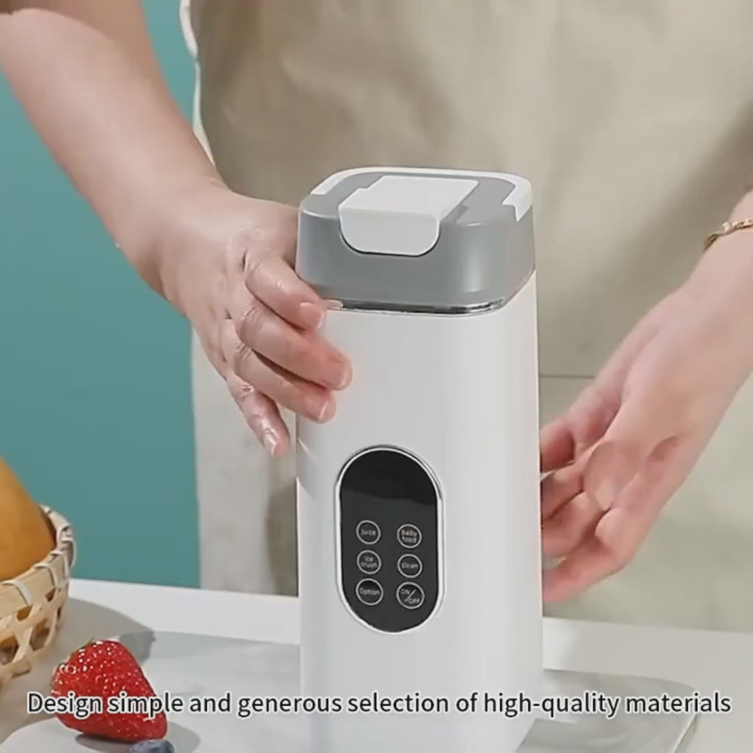 USB Rechargeable 420ml Portable Blender for Shakes & Smoothies With 12 Blades Digital LED Display And Handle Lid