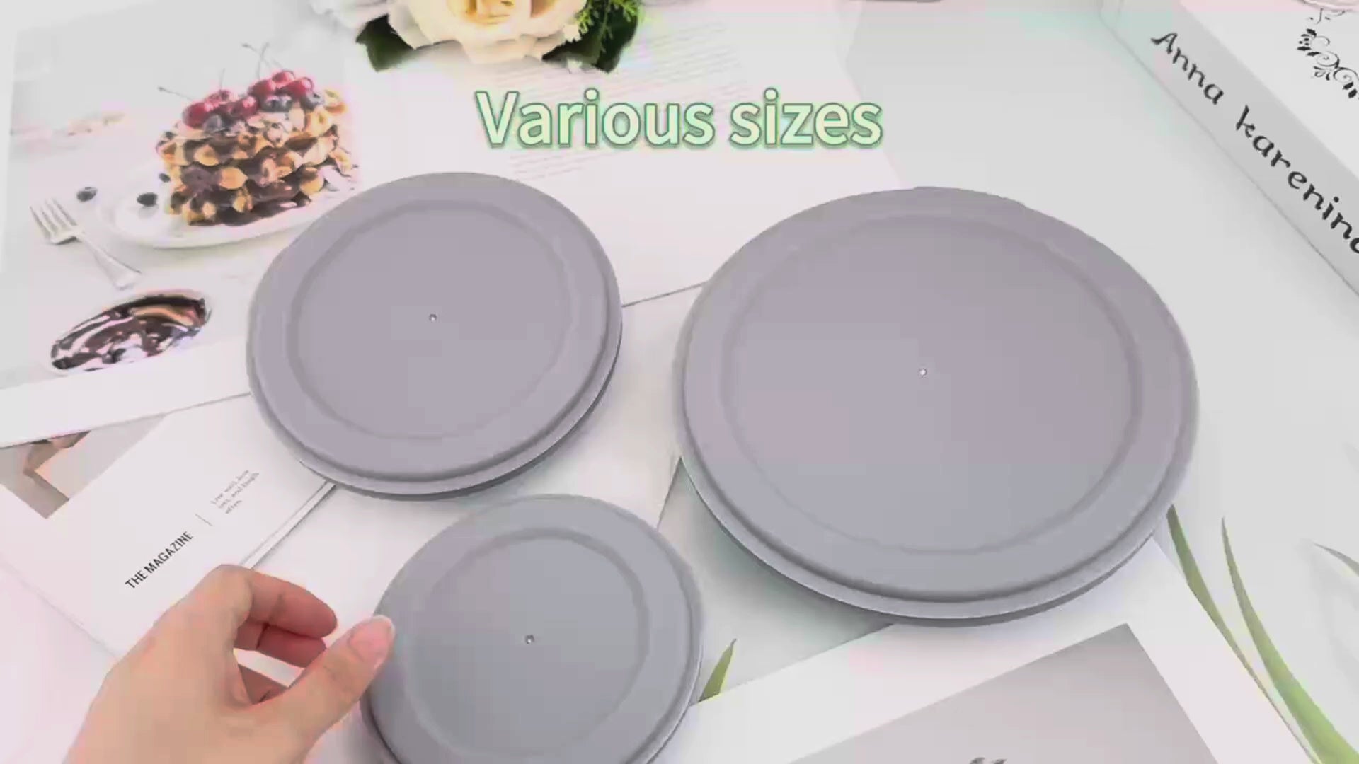 3Pcs Set Collapsible Food Grade Silicone Bowls With Lids