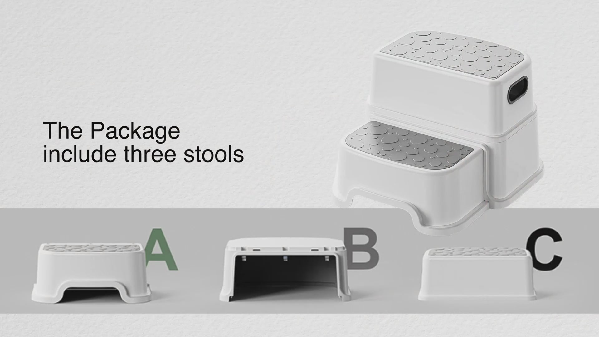 Kids Non-Slip Two Step Stool