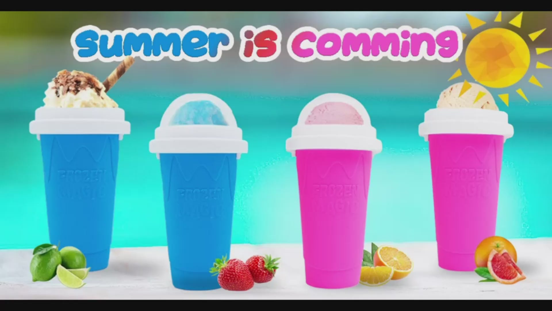 Frozen Magic Slushy Maker Cup With Lid & Straw For All Ages